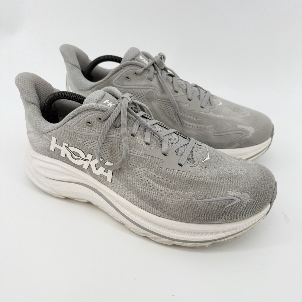 Hoka One One Clifton 10 Wide Men's Road Running Shoes Size 11.5EE Stellar Grey